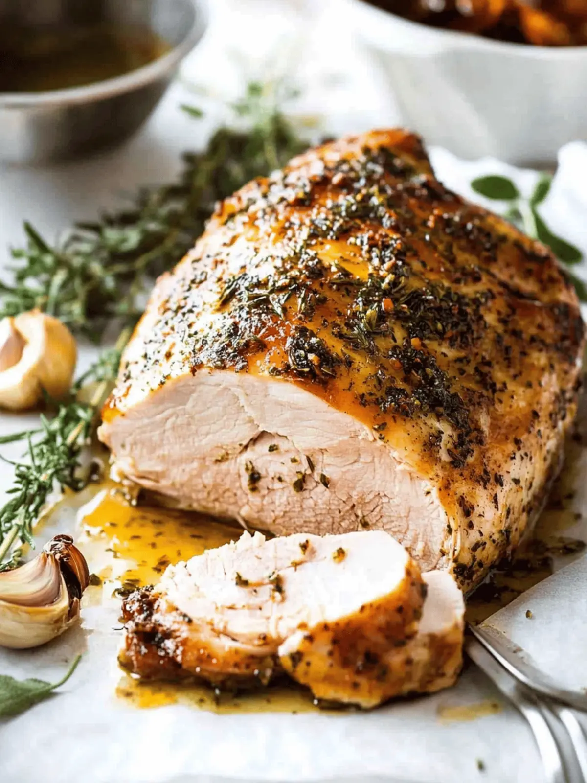 Roast Turkey Breast with Garlic Herb Butter