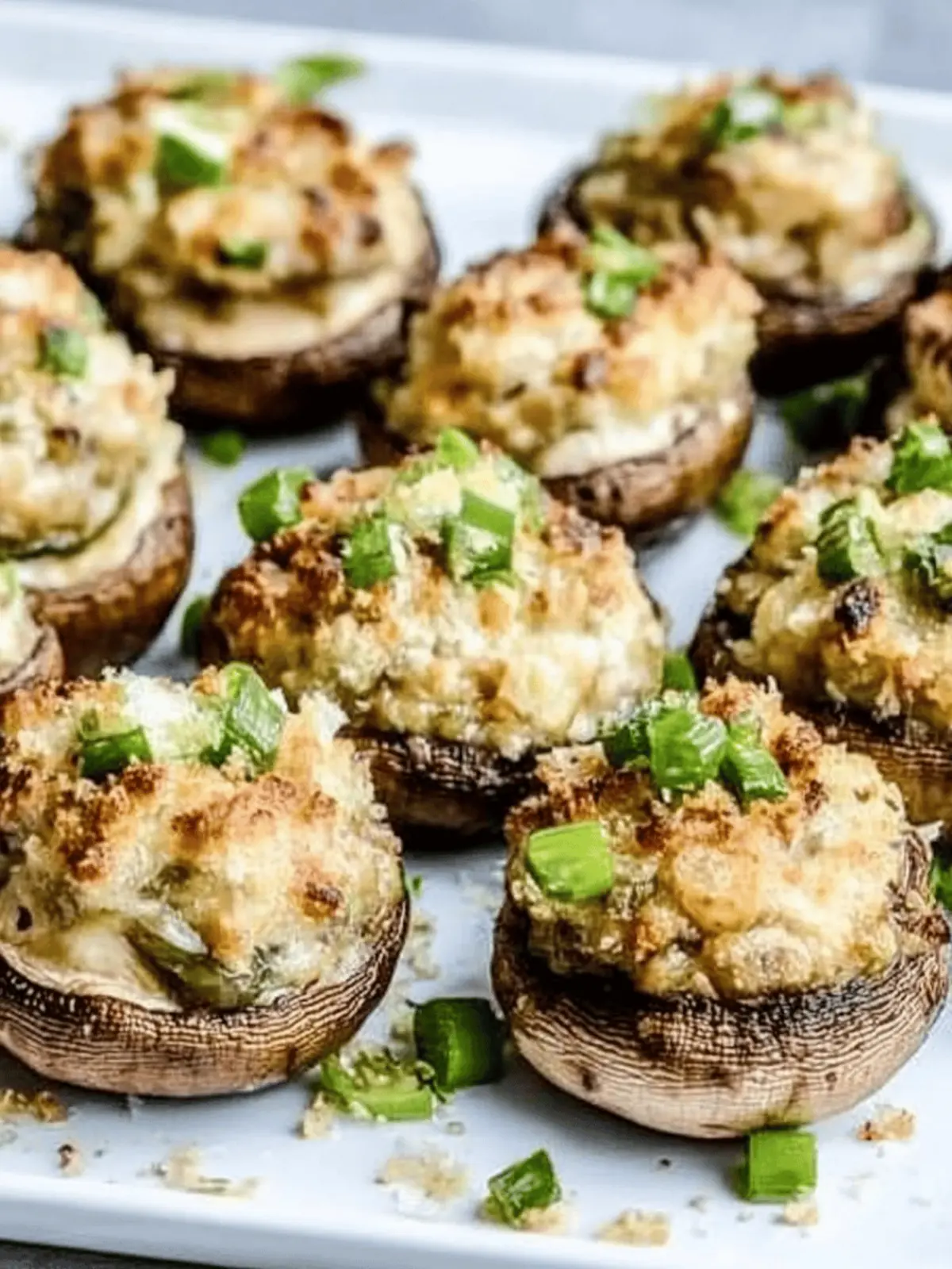 Scallion Jalapeño Popper Stuffed Mushrooms