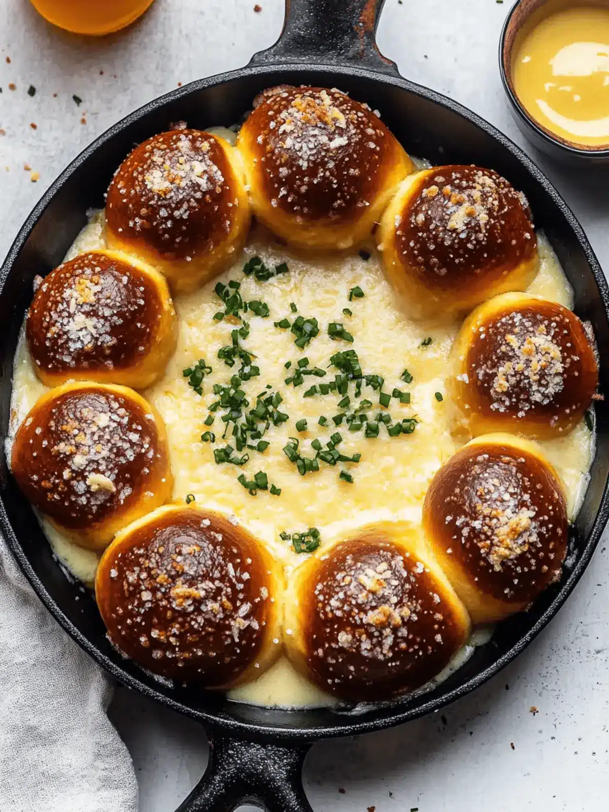 Pumpkin Beer Cheese Skillet with Soft Pretzels.