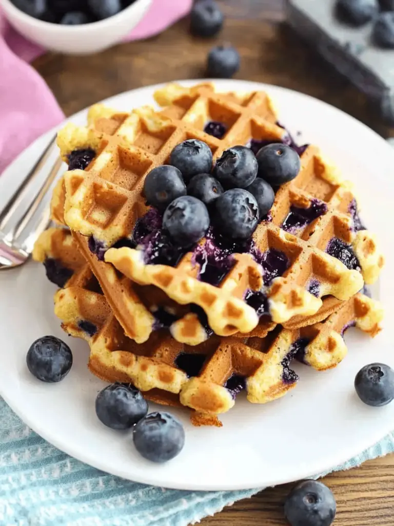 Blueberry Cornbread Waffles