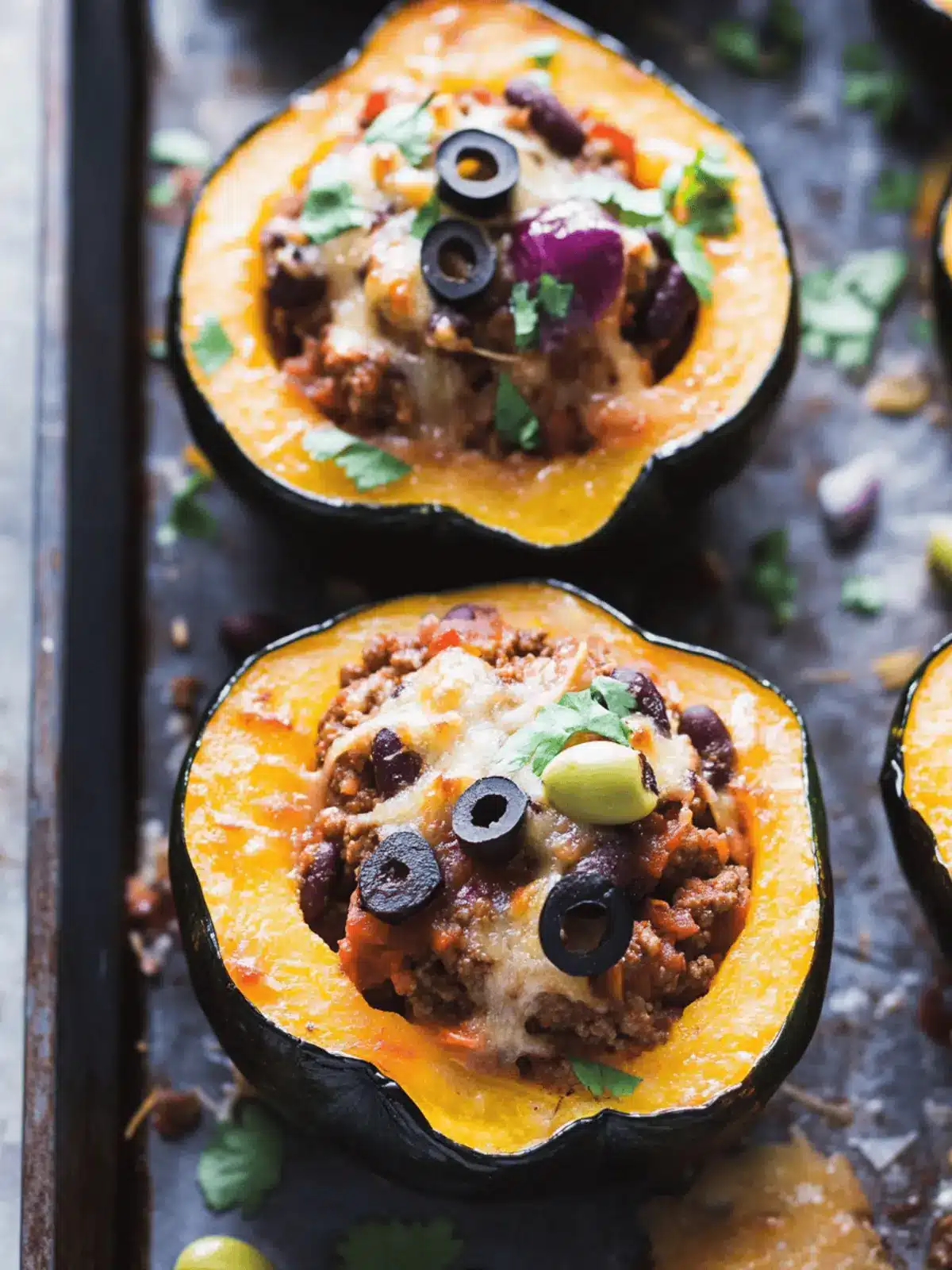 Chili Stuffed Acorn Squash