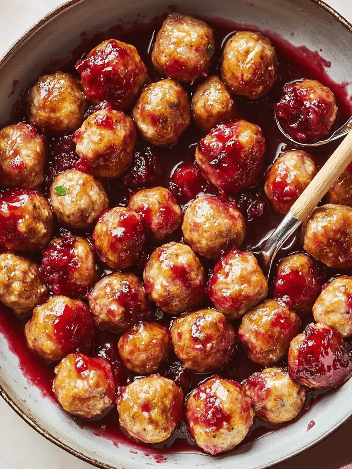 Cranberry-Glazed Turkey Meatballs