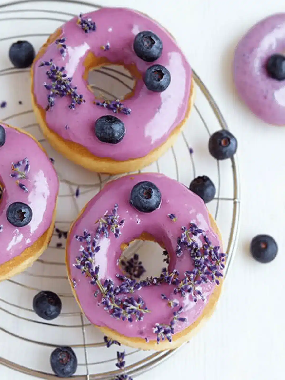 Baked Lavender Blueberry Donuts