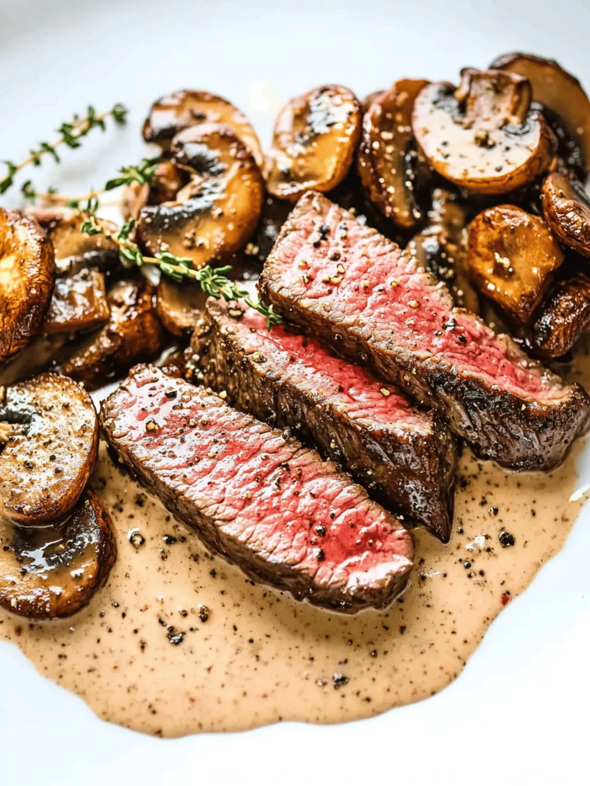 Deer Steak with Creamy Mushroom Sauce