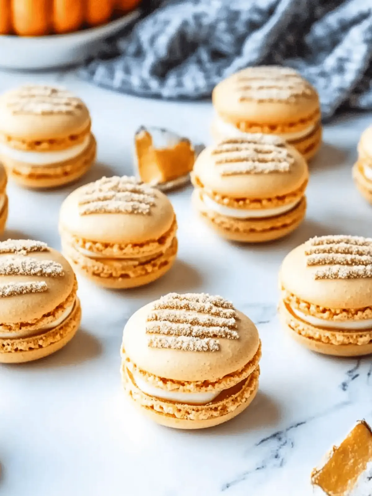 Pumpkin Cheesecake Macarons