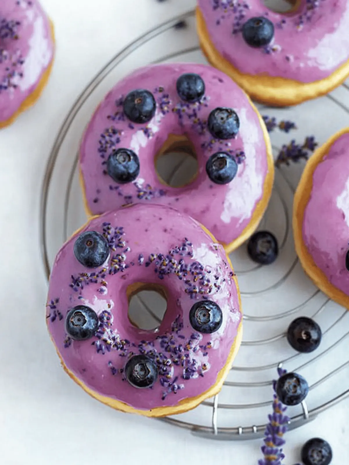 Baked Lavender Blueberry Donuts