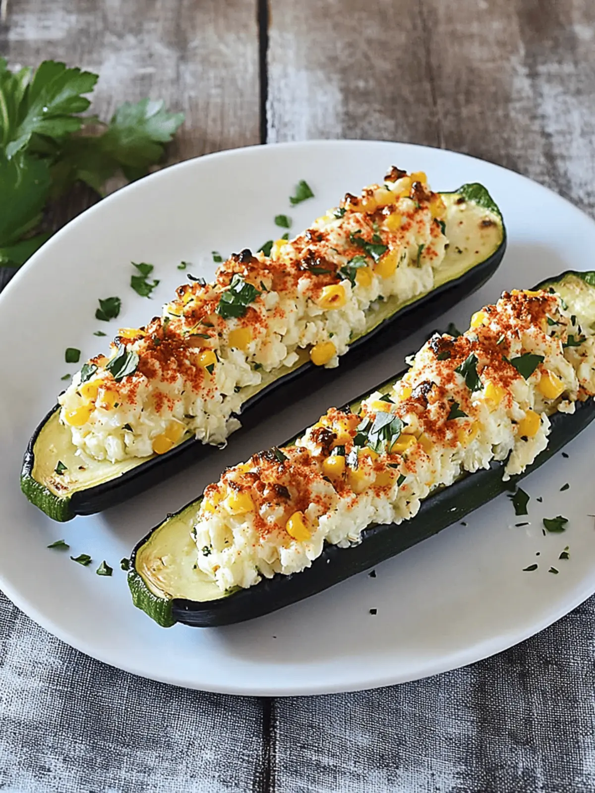 Grilled Corn-Stuffed Zucchini Boats