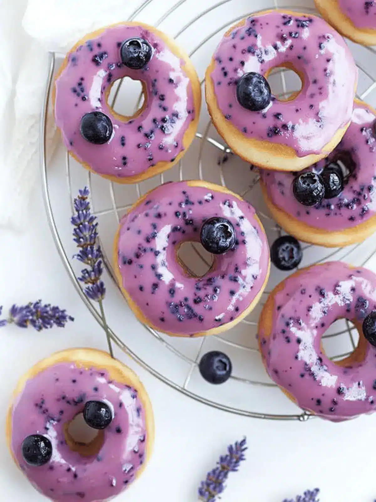 Baked Lavender Blueberry Donuts