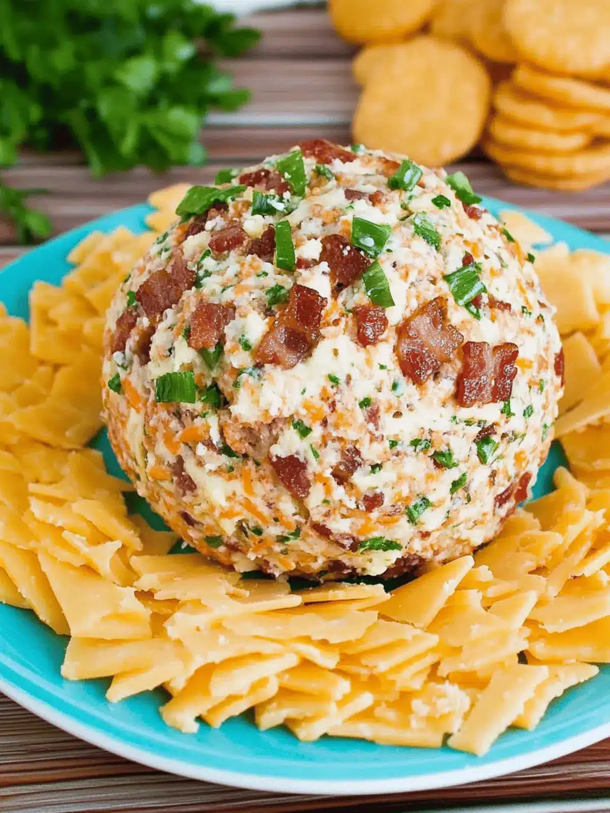 Bacon Ranch Cheese Ball (with cheddar cheese)