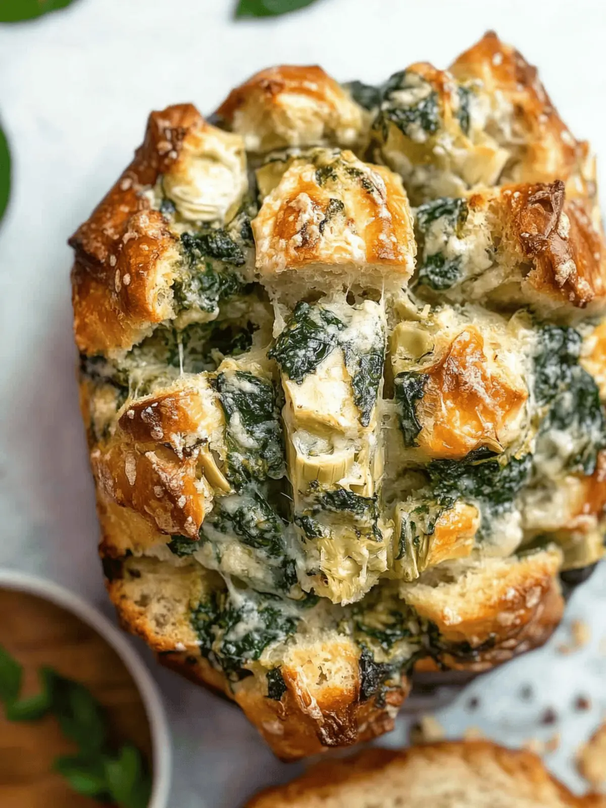 Irresistible Spinach Artichoke Pull-Apart Bread Recipe 2 Spinach Artichoke Pull-Apart Bread