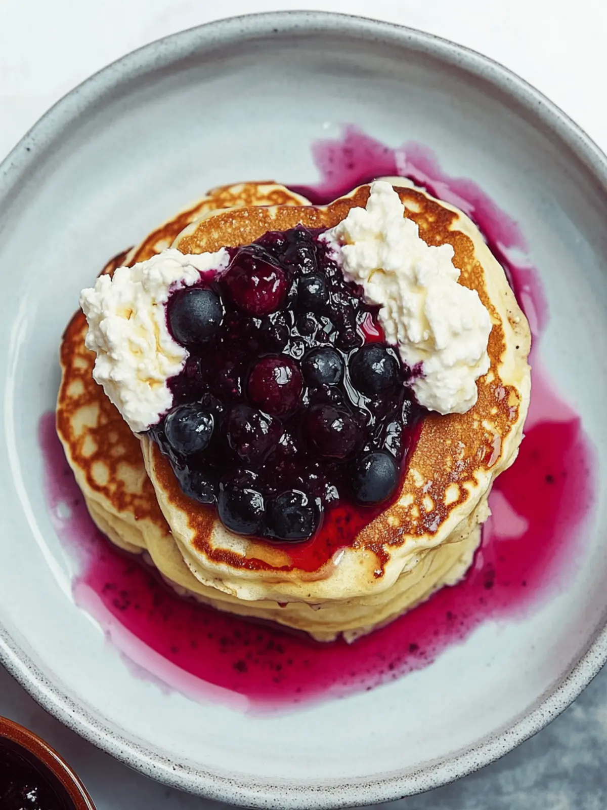 Luscious Ricotta Pancakes With Blueberry Compote Bliss 2 Ricotta Pancakes With Blueberry Compote