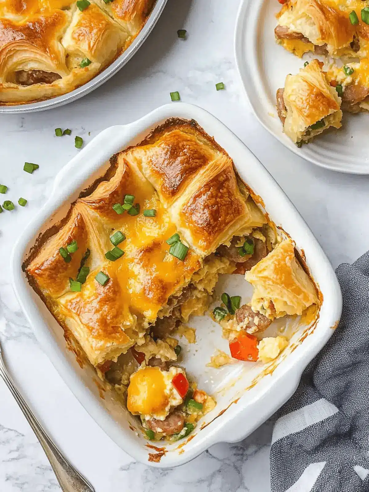 Croissant Breakfast Casserole with Sausage