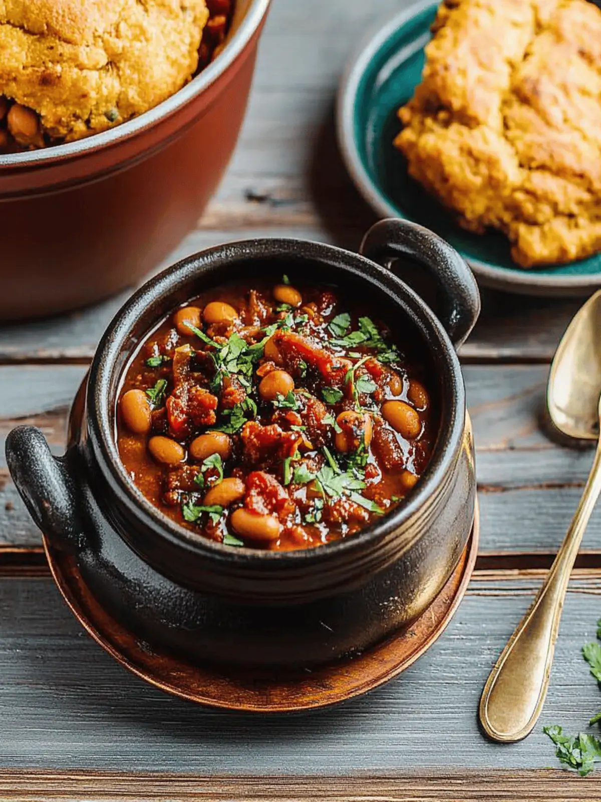Lobio (Georgian Bean Stew) with Mchadi Cornbread