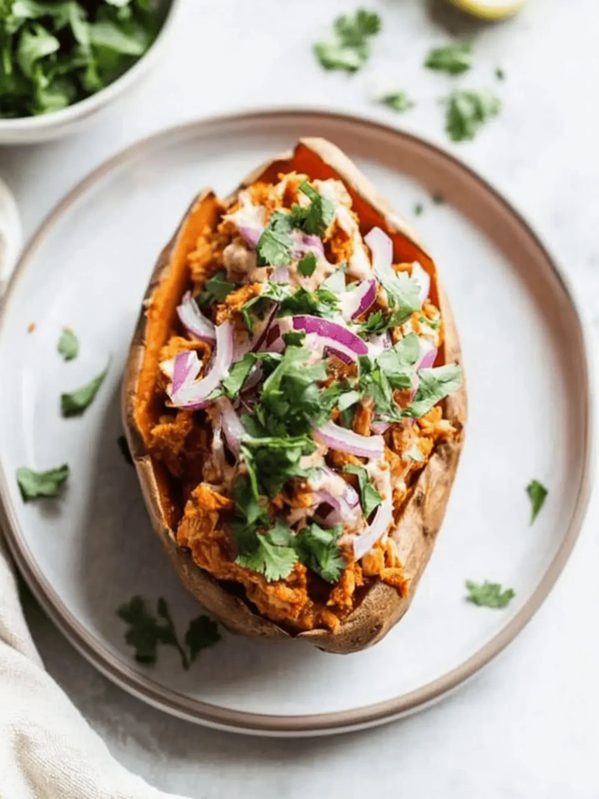 BBQ Chicken Stuffed Sweet Potatoes