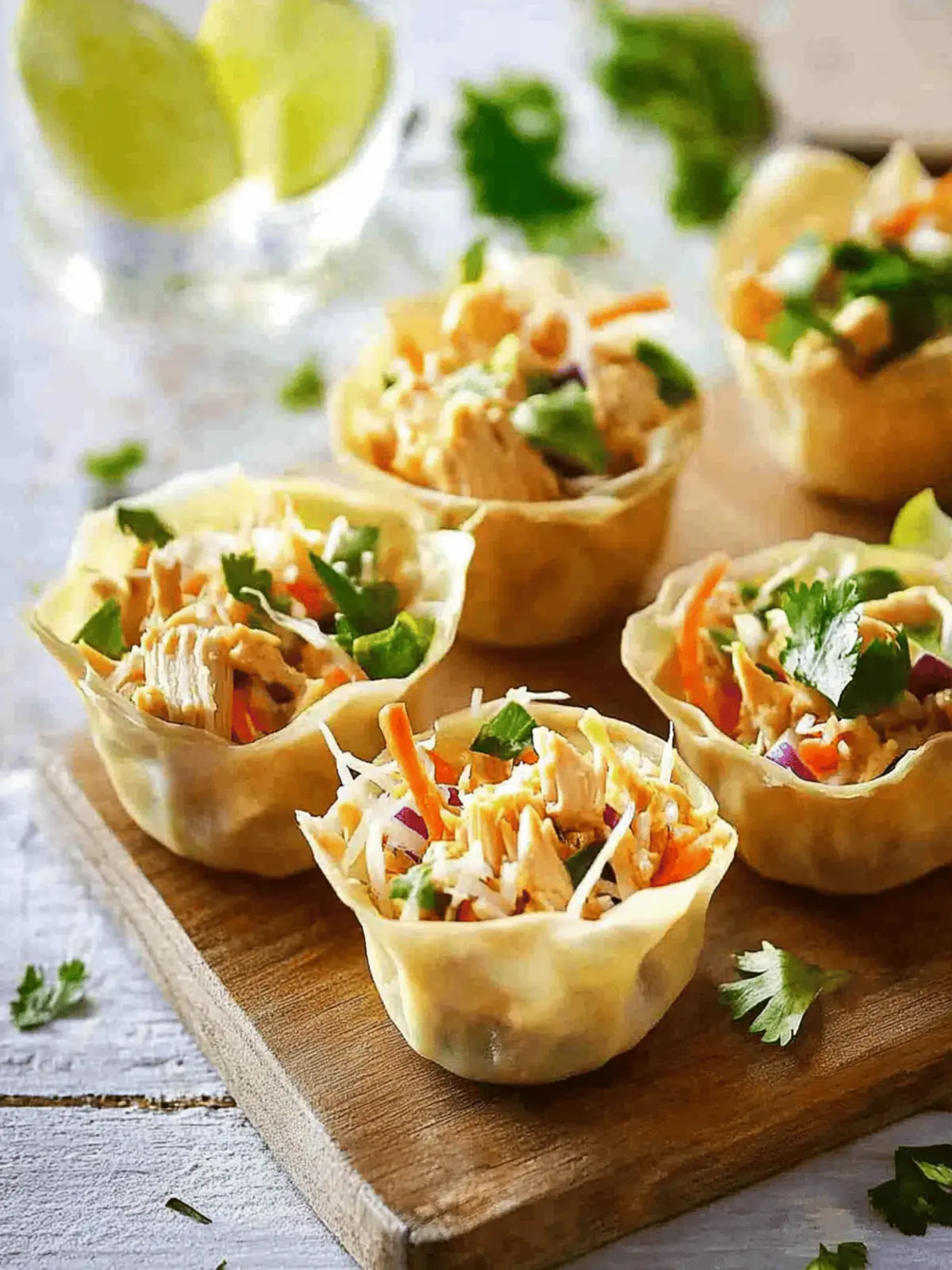 Thai Chicken Salad Wonton Cups