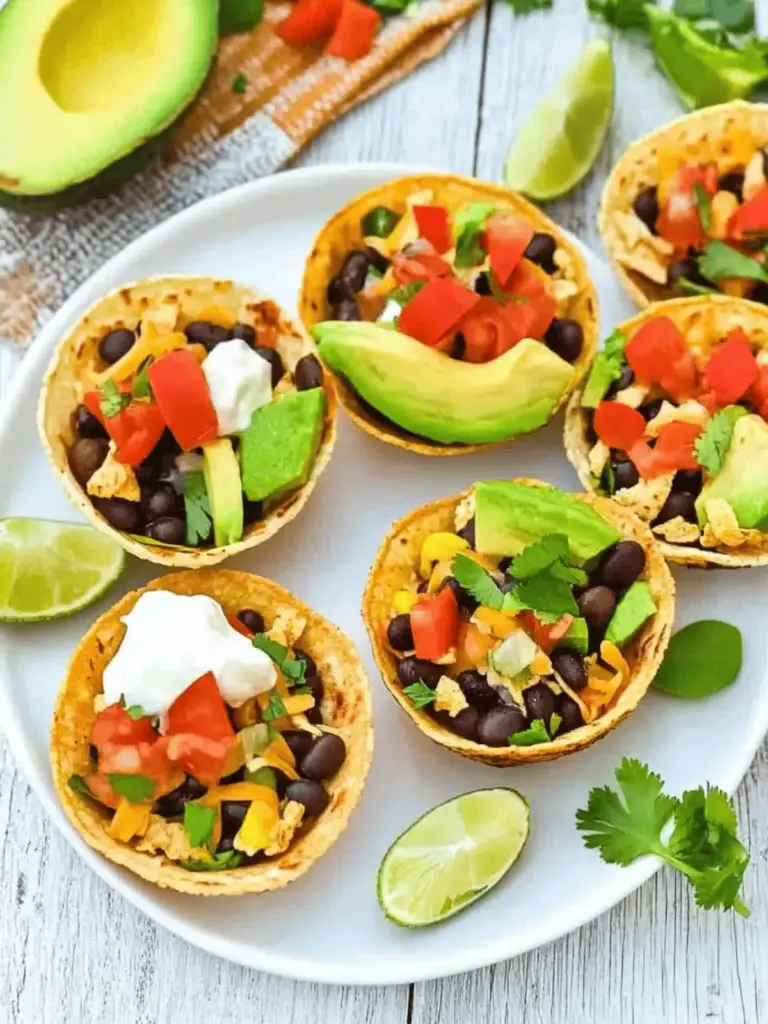 Taco Cups with Black Beans and Avocado