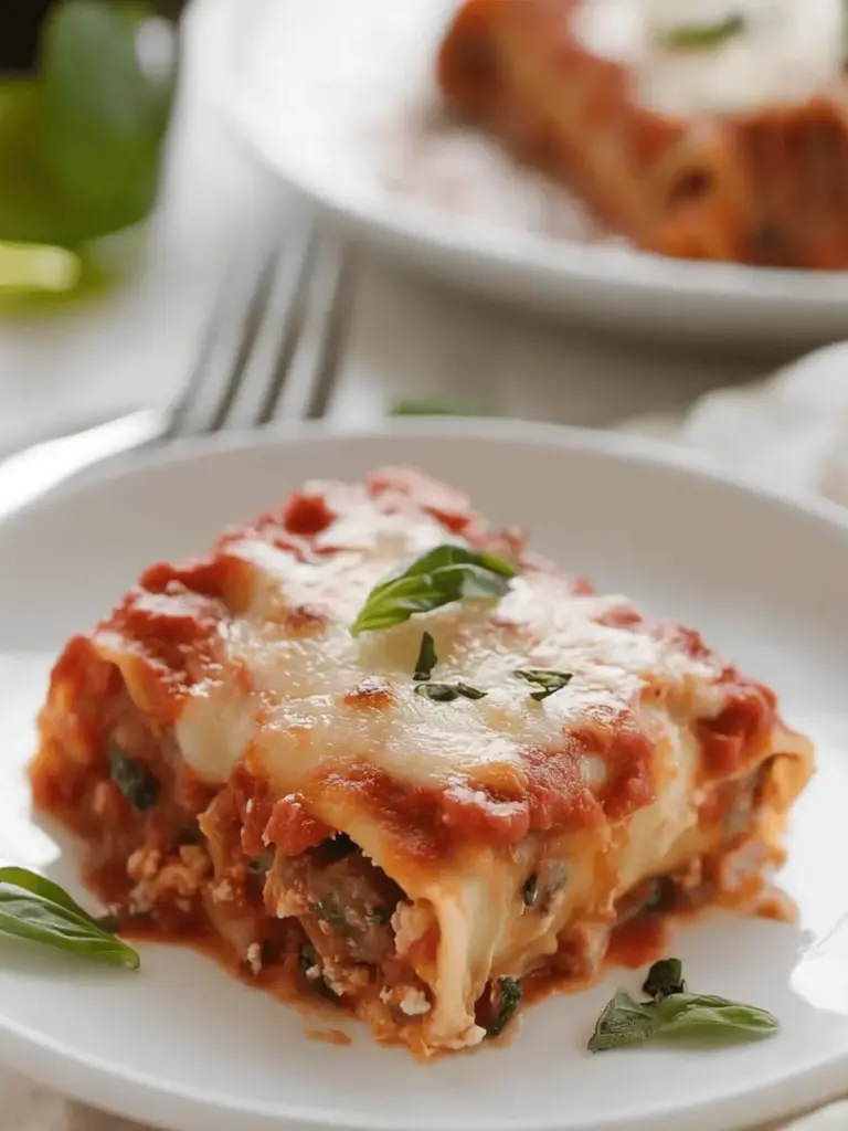 Italian Sausage Lasagna Roll Ups