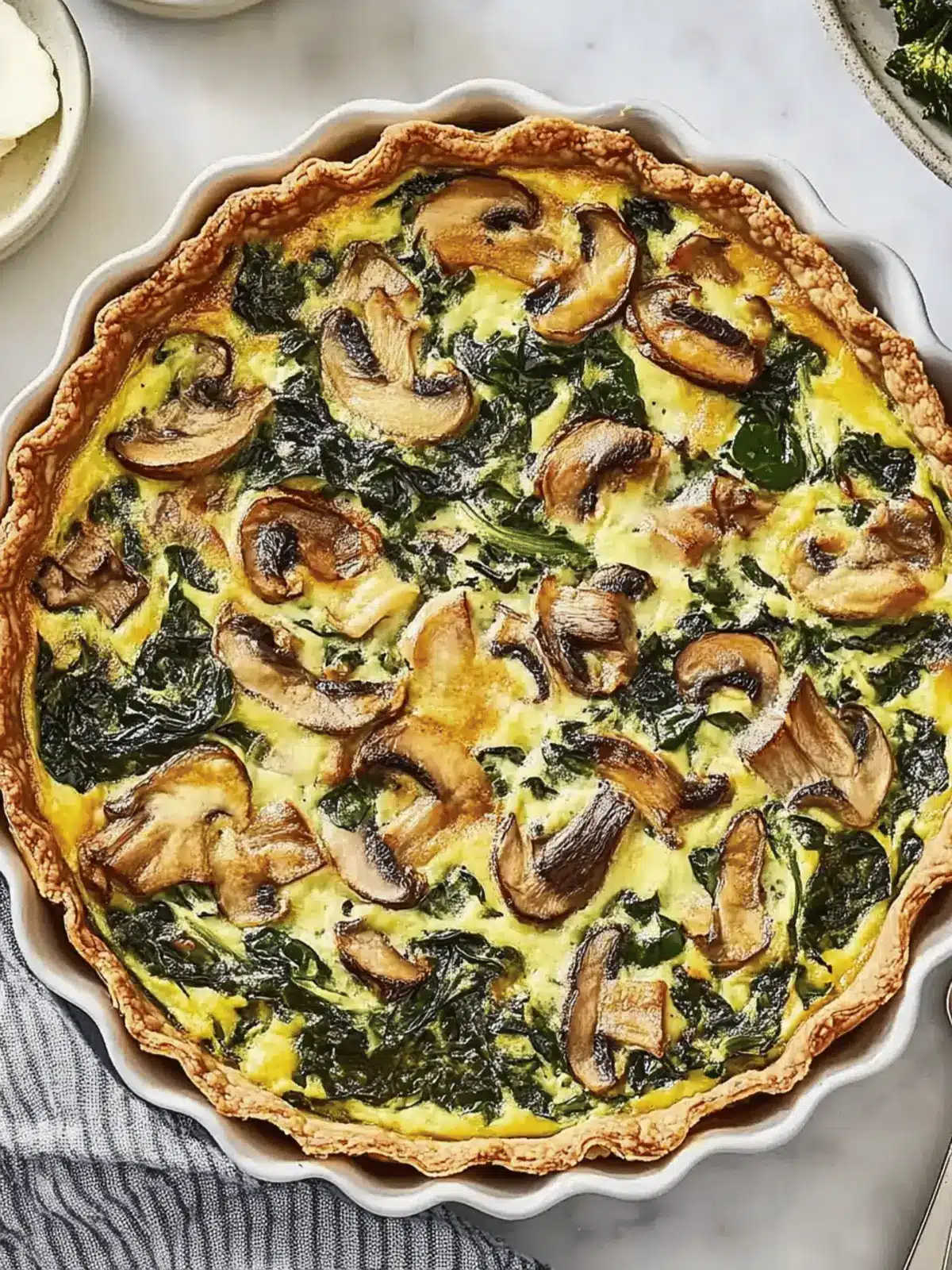 Spinach & Mushroom Quiche
