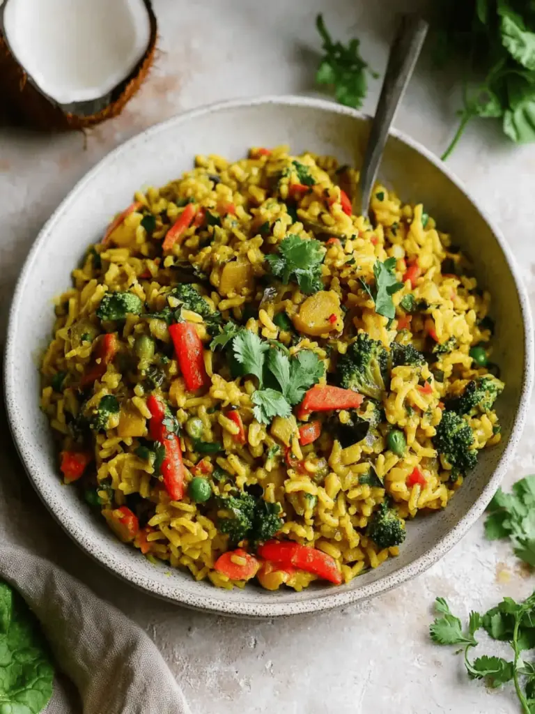 Creamy Coconut Curry Rice With Vegetables