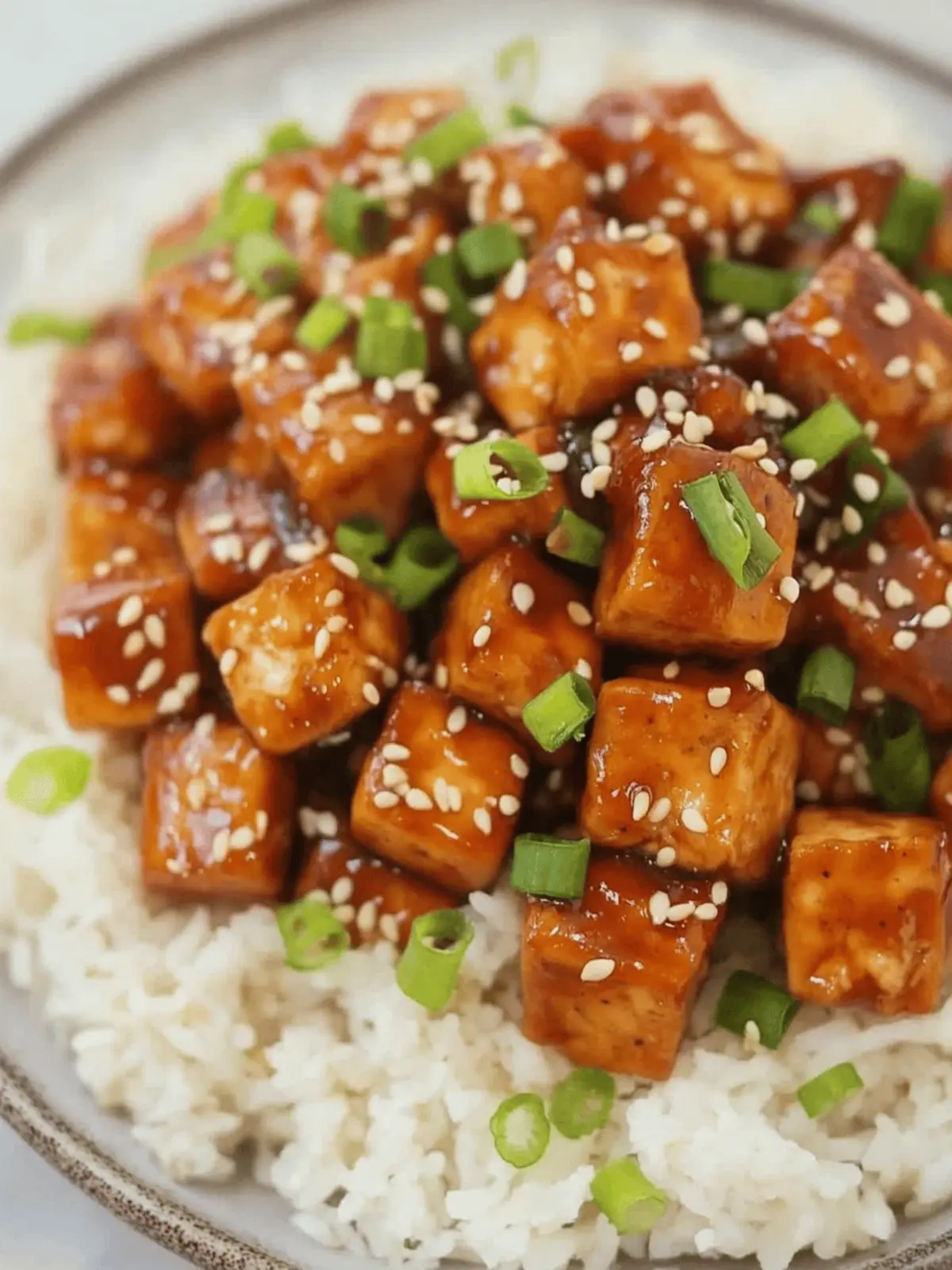 Sweet and Spicy Honey Garlic Tofu