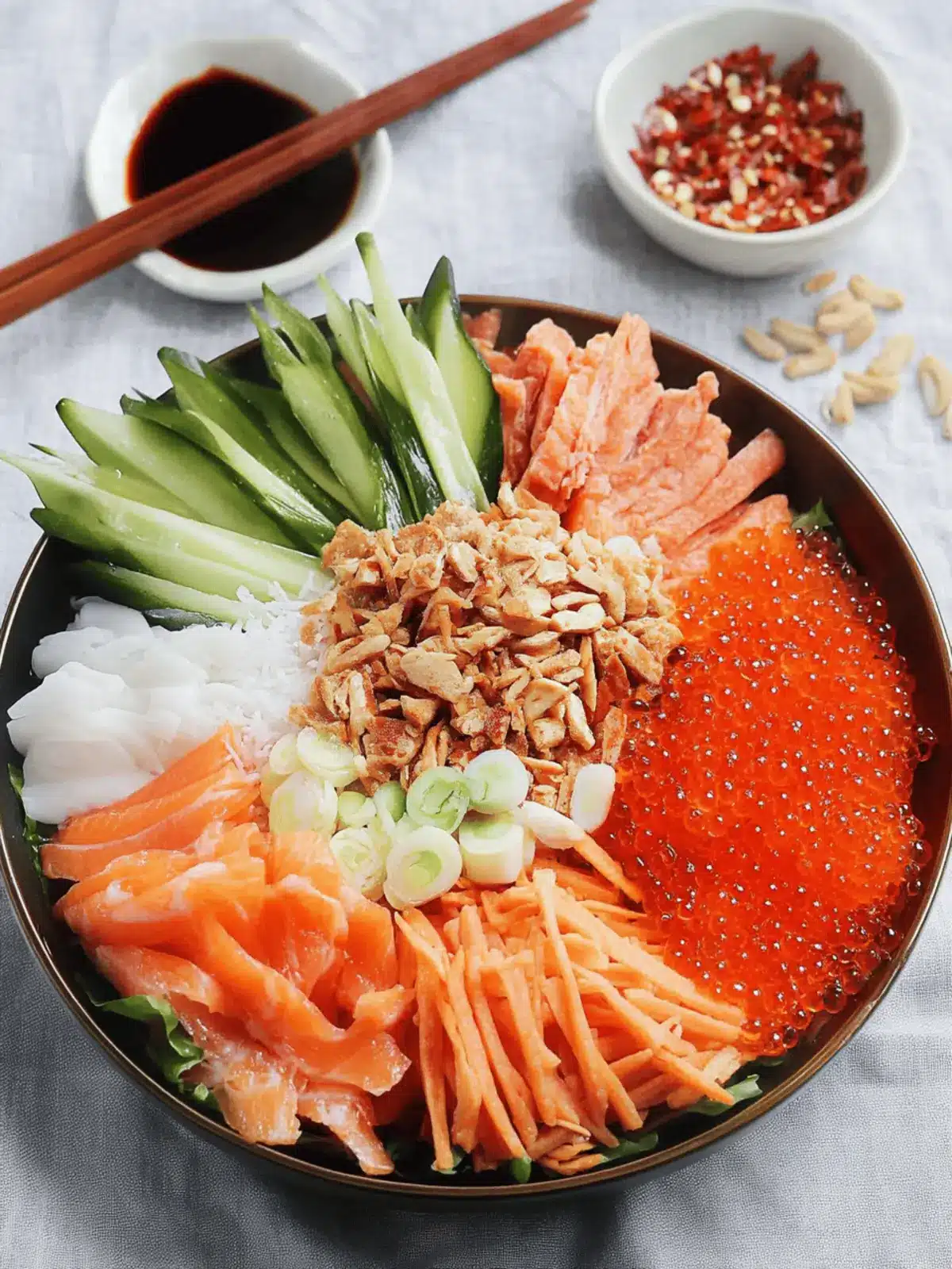 Colorful Yee Sang Prosperity Toss Salad for New Beginnings 5 Yee sang (prosperity toss salad)