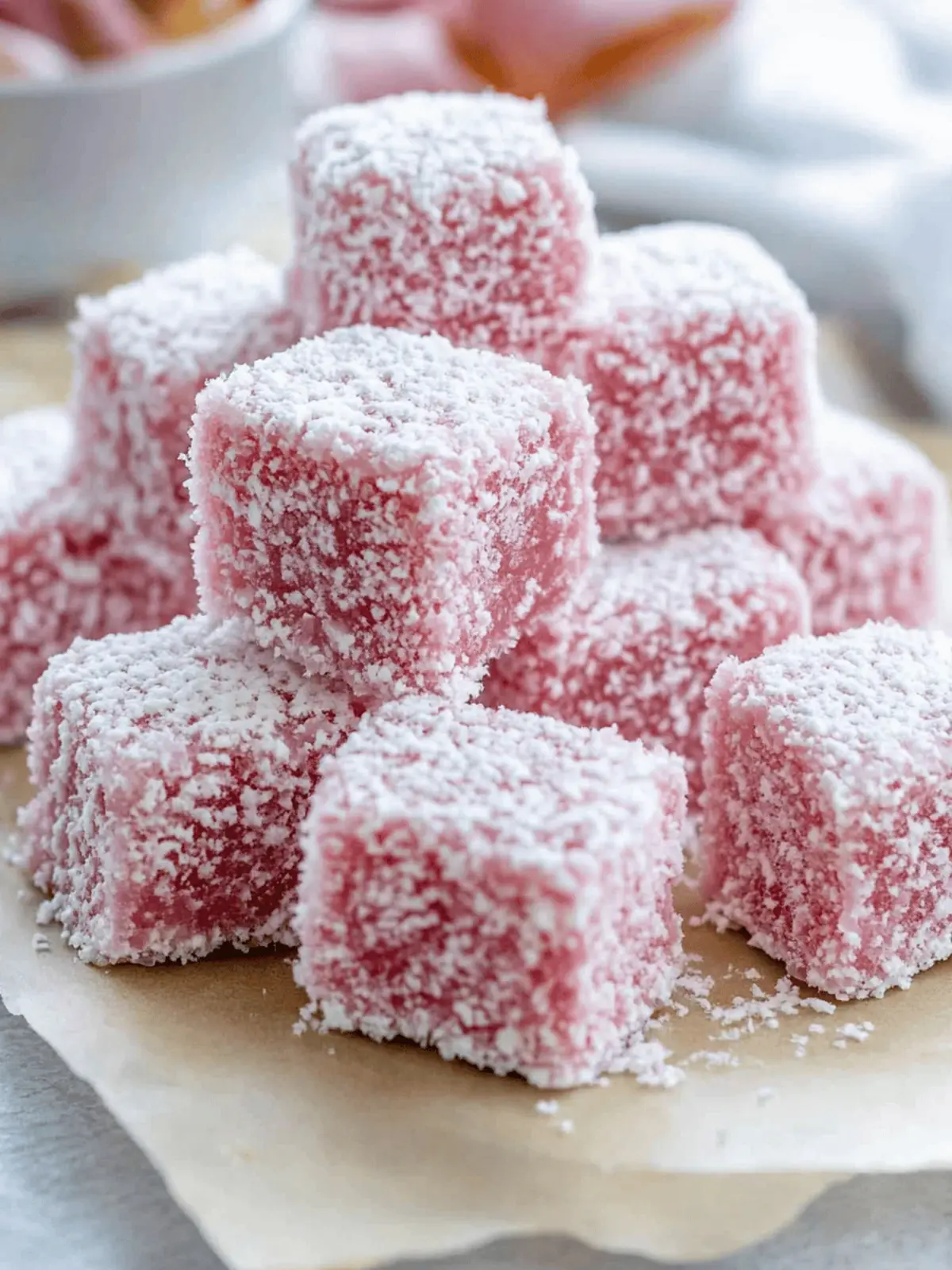 Delightful Pink Lamingtons: A Sweet Taste of Home 2 Pink Lamingtons (Pasti mir-Roża)