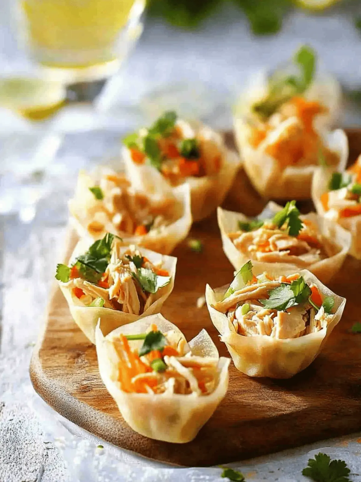 Thai Chicken Salad Wonton Cups