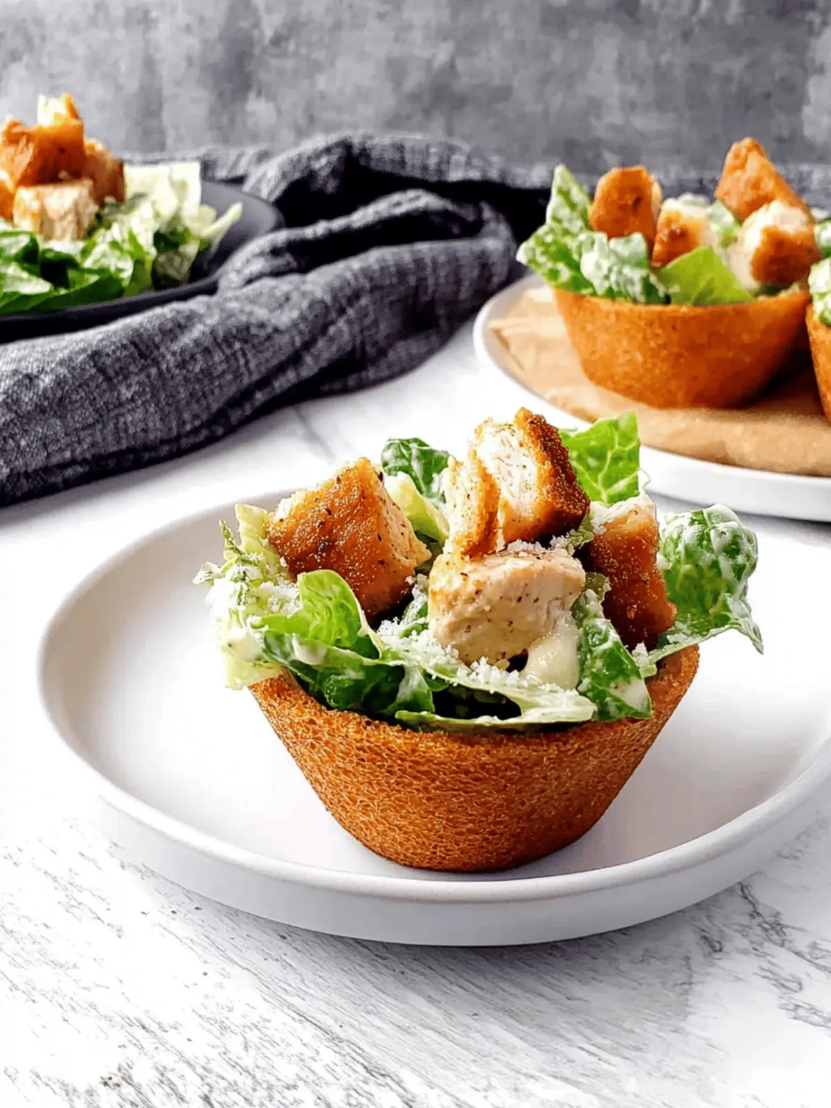 Chicken Caesar Salad Cups