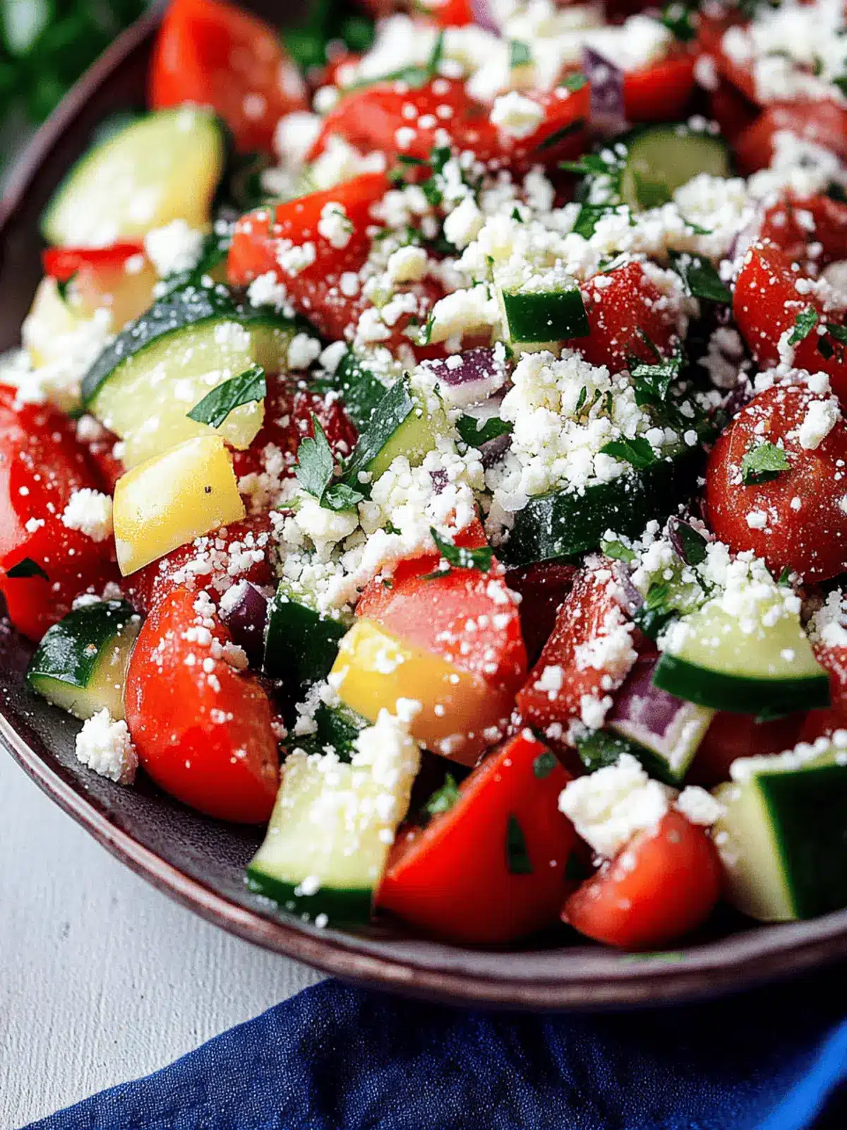 Create a Fresh Shopska Salad with Roasted Peppers and Tomatoes 3 Shopska Salad (Bulgarian Roast Pepper and Tomato Salad)