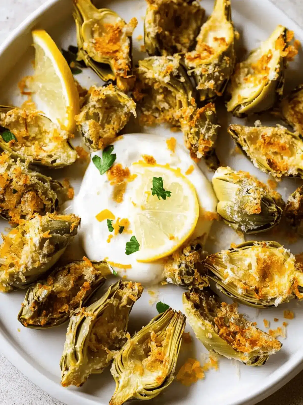 Crispy Roasted Artichoke Hearts with Parmesan and Lemon Mayo