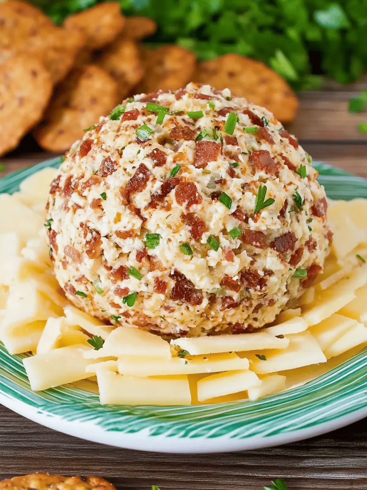 Bacon Ranch Cheese Ball (with cheddar cheese)