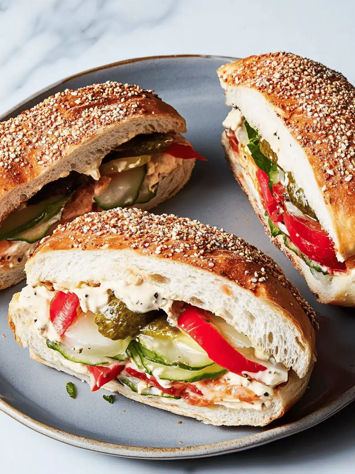 Vegetarian Muffulettas With Pickled Iceberg