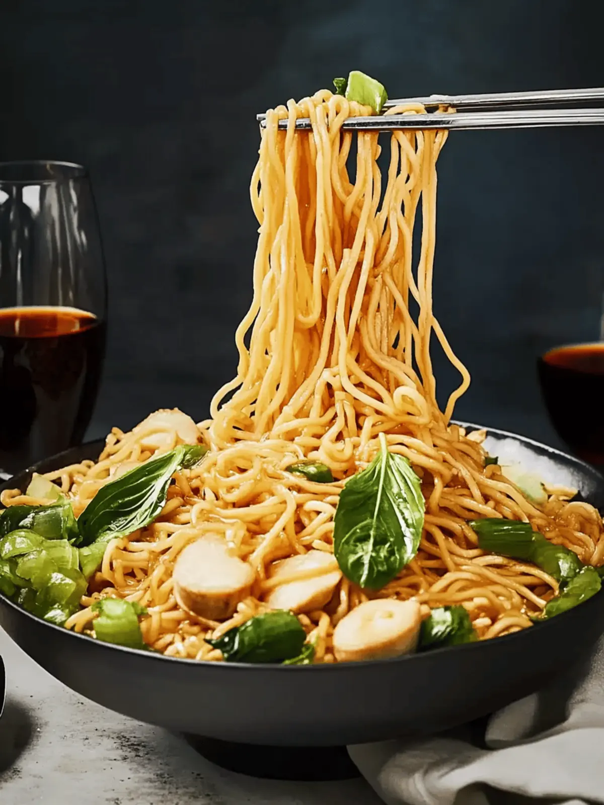 Delicious Longevity Noodles with Snow Peas and Crunchy Chestnuts 2 Longevity Noodles