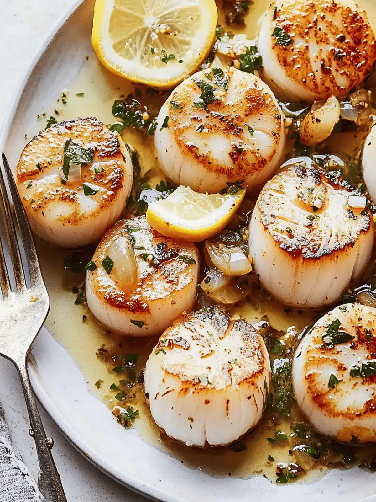 Seared Scallops With Brown Butter and Lemon Pan Sauce
