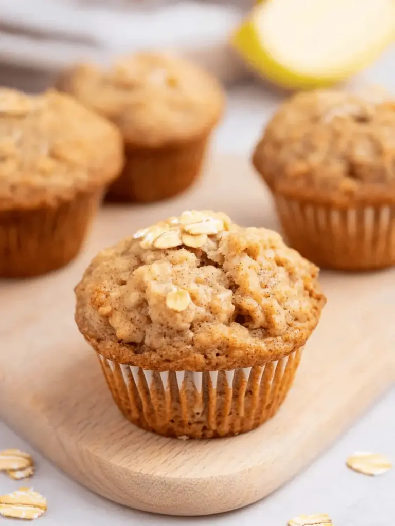 Healthy Cinnamon Apple Muffins With Rolled Oats