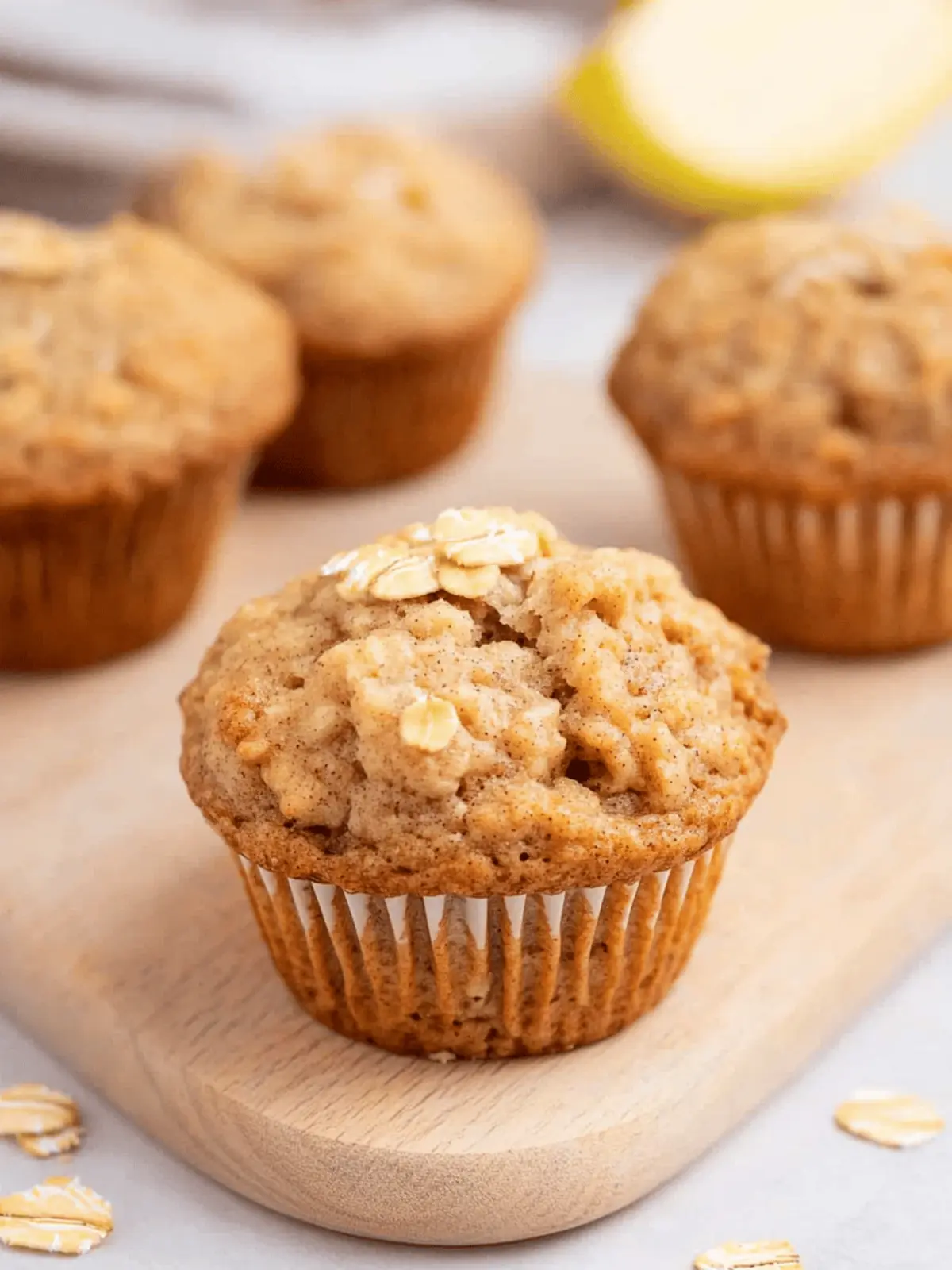 Healthy Cinnamon Apple Muffins With Rolled Oats