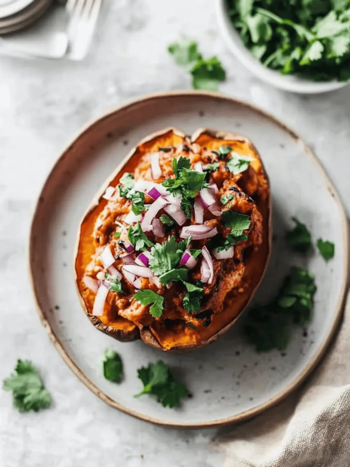 BBQ Chicken Stuffed Sweet Potatoes