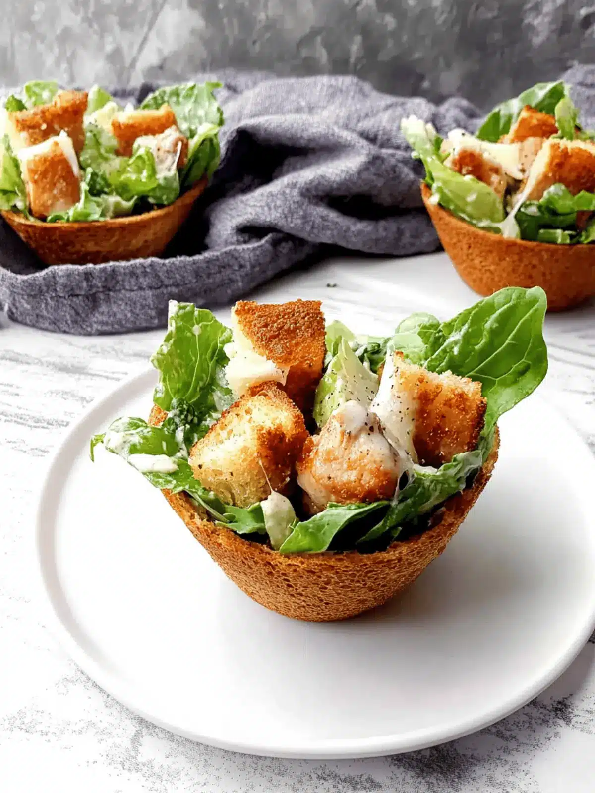 Chicken Caesar Salad Cups