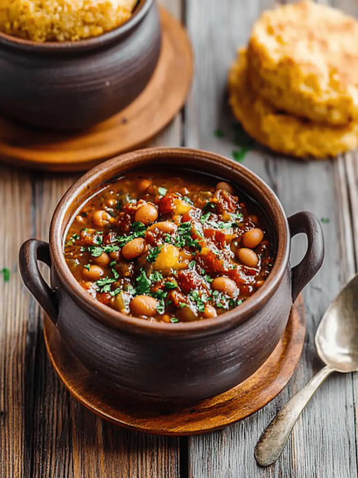 Lobio (Georgian Bean Stew) with Mchadi Cornbread