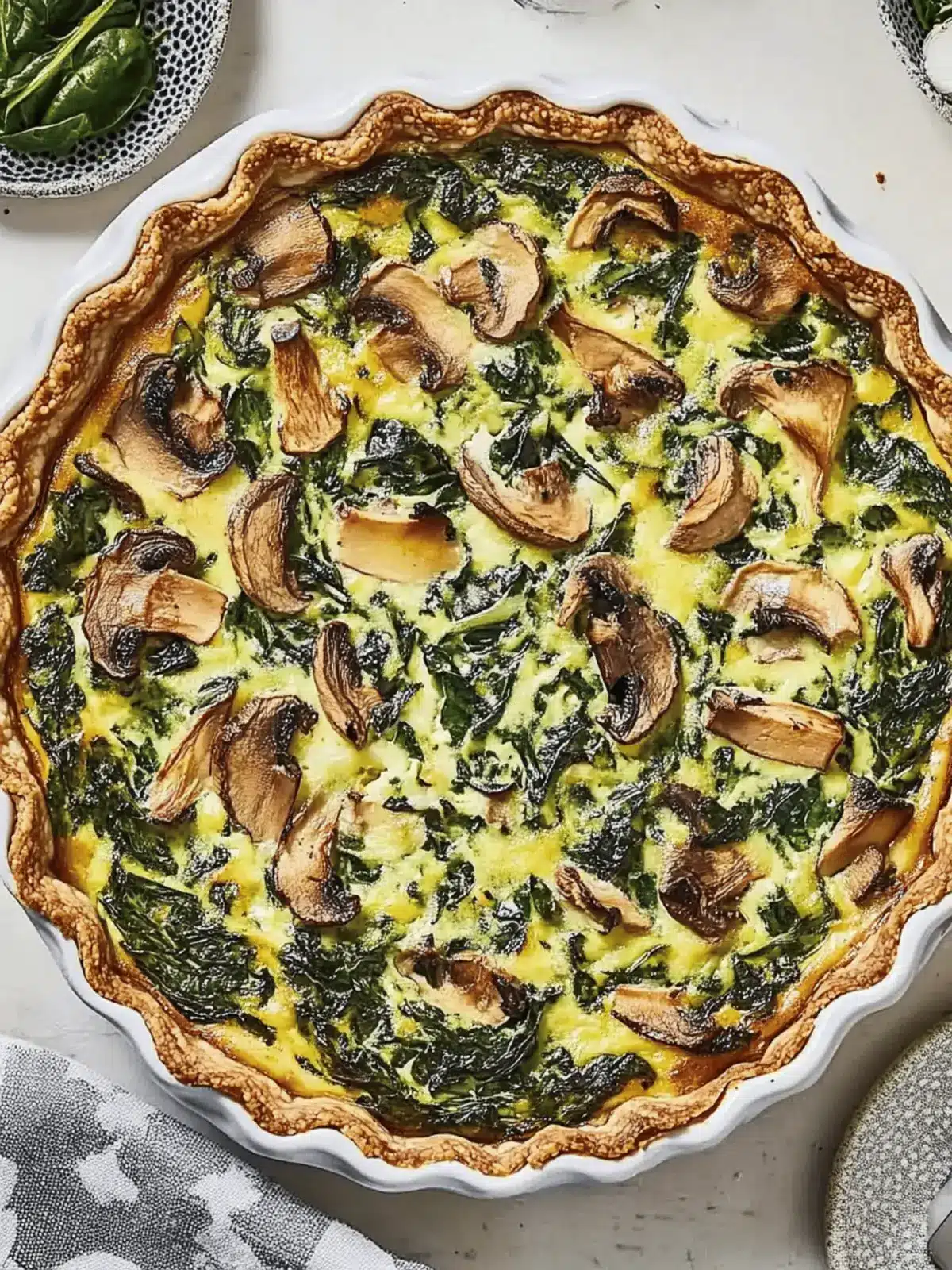 Spinach & Mushroom Quiche