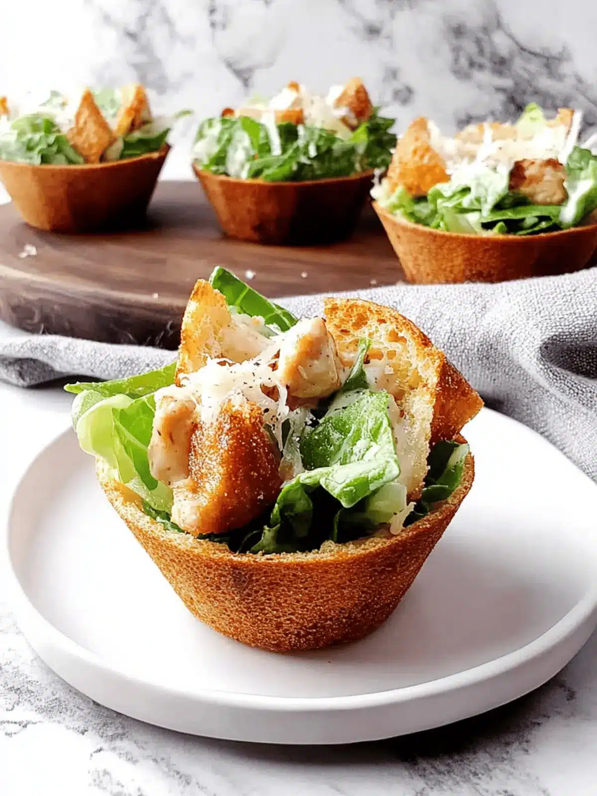 Chicken Caesar Salad Cups