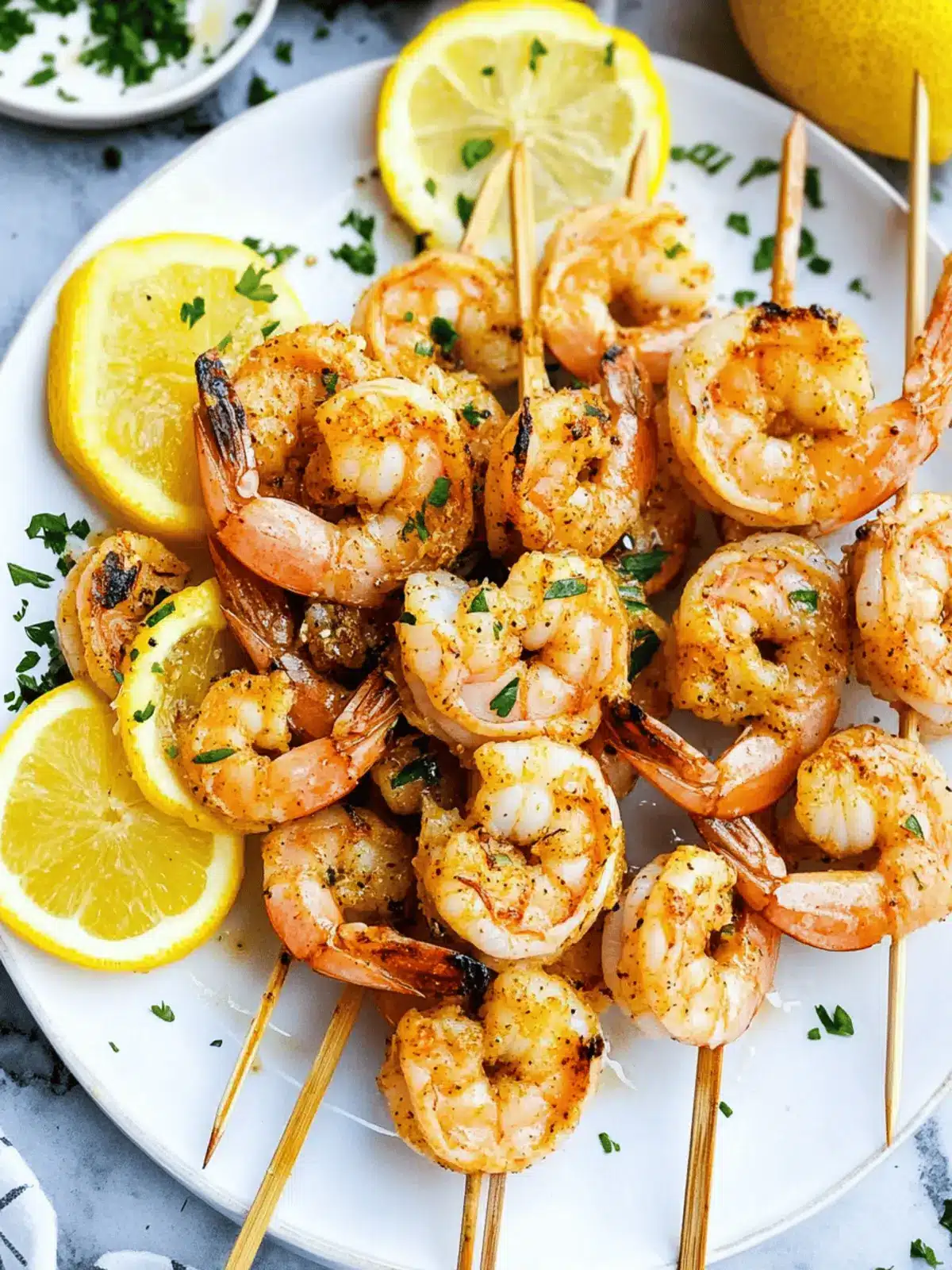 Cajun Garlic Butter Grilled Shrimp Skewers