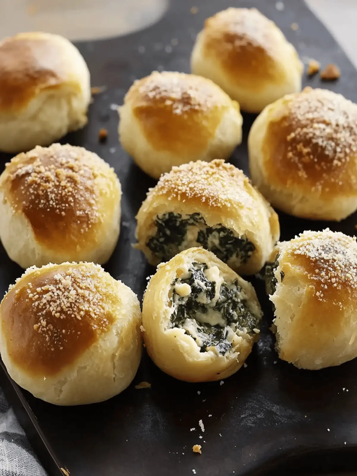 Spinach Dip-Stuffed Garlic Rolls: Your New Favorite Snack! 2 Spinach Dip-Stuffed Garlic Rolls