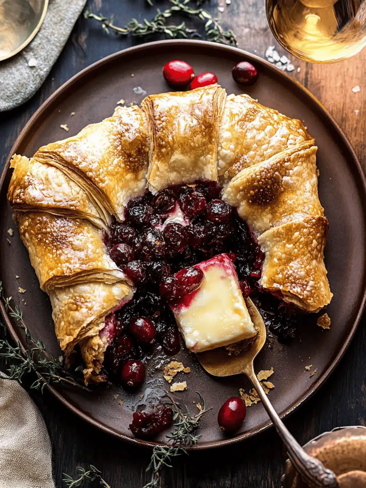 Pastry Wrapped Cranberry Baked Brie