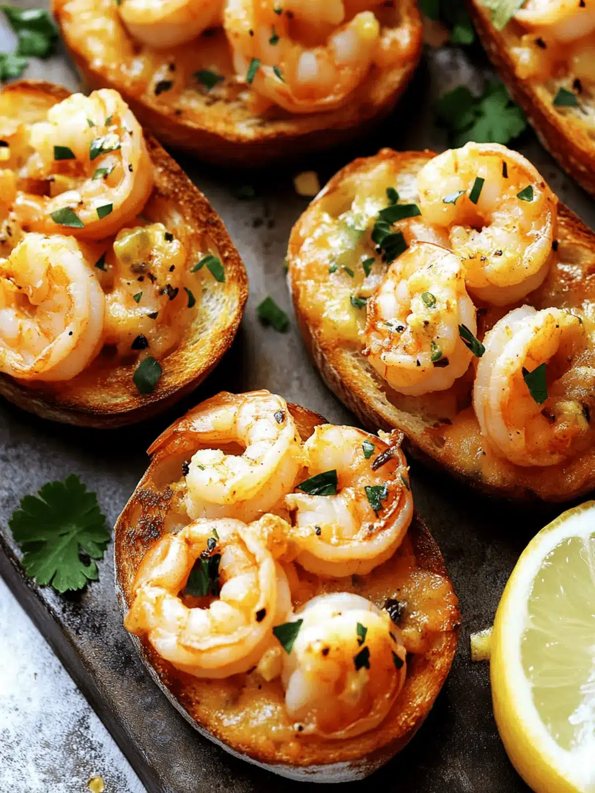 Sriracha Garlic Toasts with Shrimp for a Zesty Dinner Delight 4 Sriracha Garlic Toasts with Shrimp