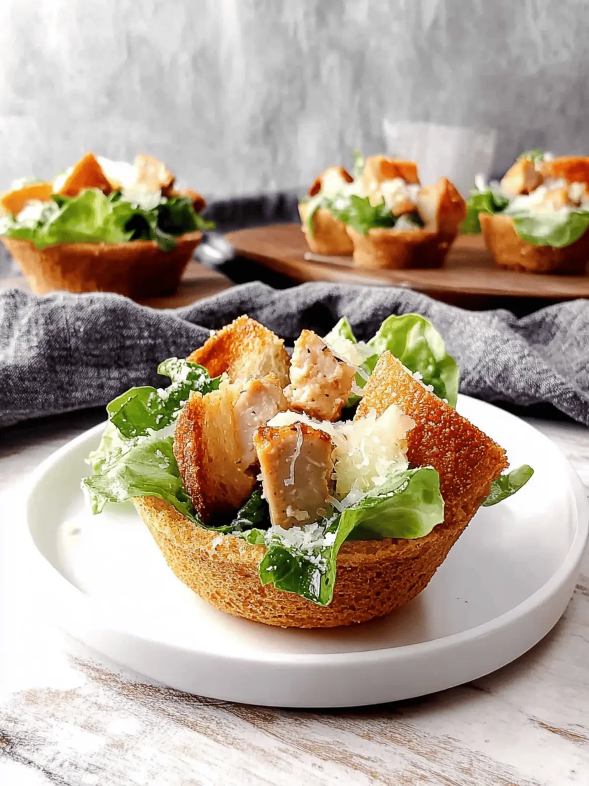 Chicken Caesar Salad Cups