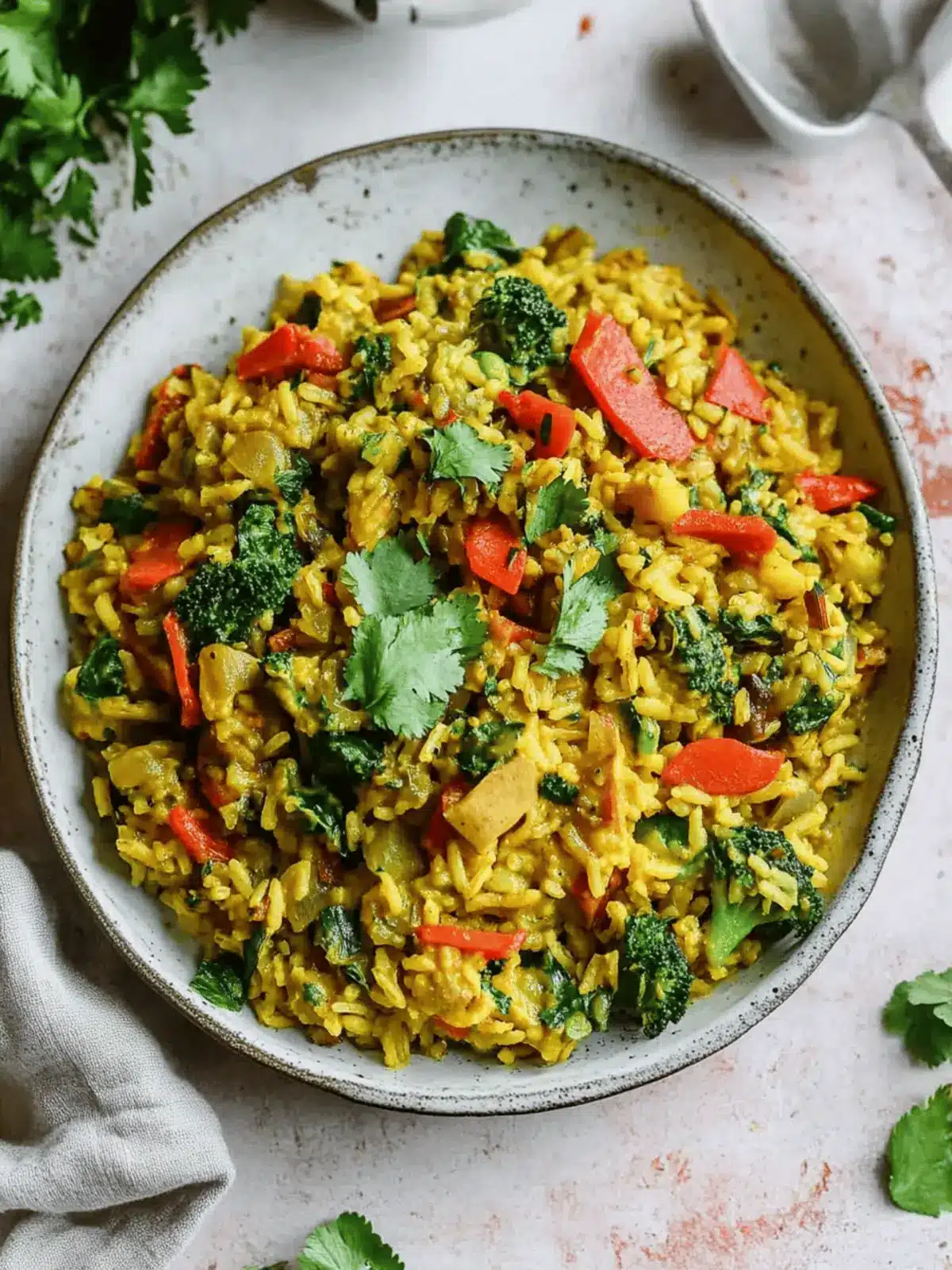 Creamy Coconut Curry Rice With Vegetables