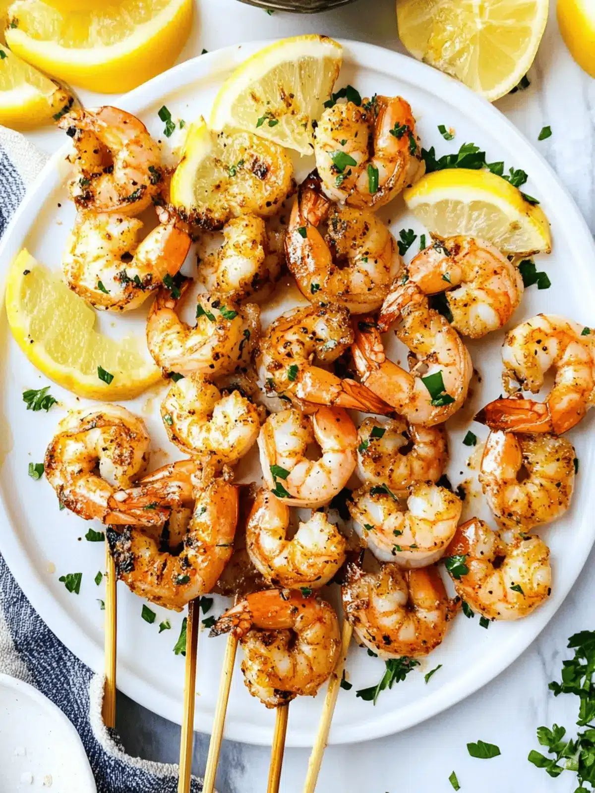 Cajun Garlic Butter Grilled Shrimp Skewers