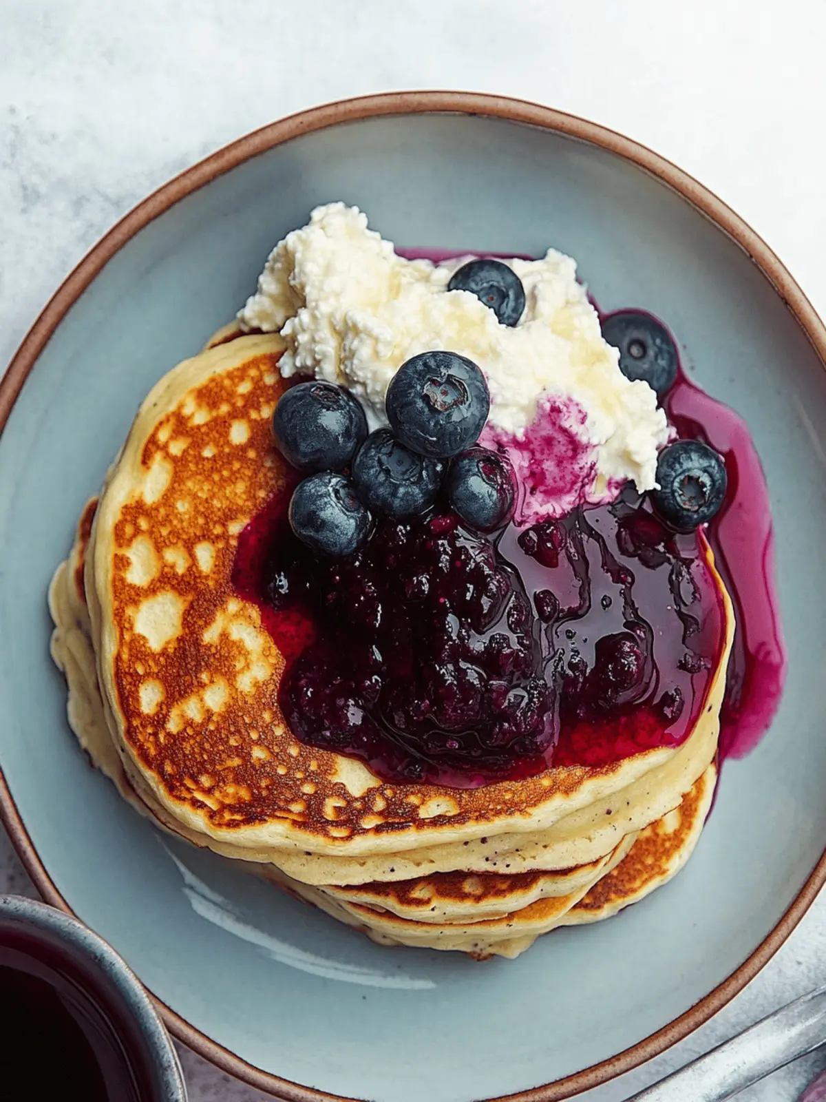 Luscious Ricotta Pancakes With Blueberry Compote Bliss 4 Ricotta Pancakes With Blueberry Compote
