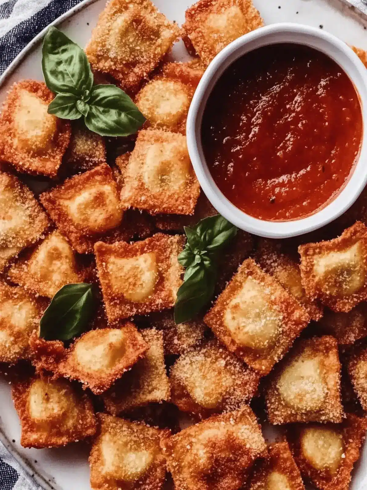 Crispy Fried Ravioli With Irresistible Marinara Sauce 4 Fried Ravioli With Marinara Dipping Sauce